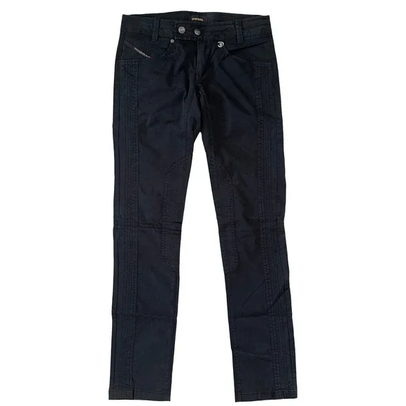 Diesel CIRYX-S Pantaloni Black Slim Fit Moto Utility Chino Pants Sz 26 NWT $189 - Picture 1 of 8